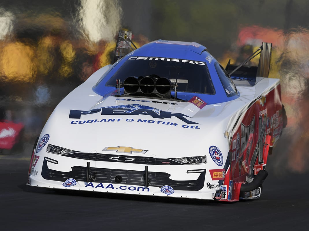 John Force was fastest in Funny Car qualifying Friday at Virginia Motorsports Park. (NHRA Photo)
