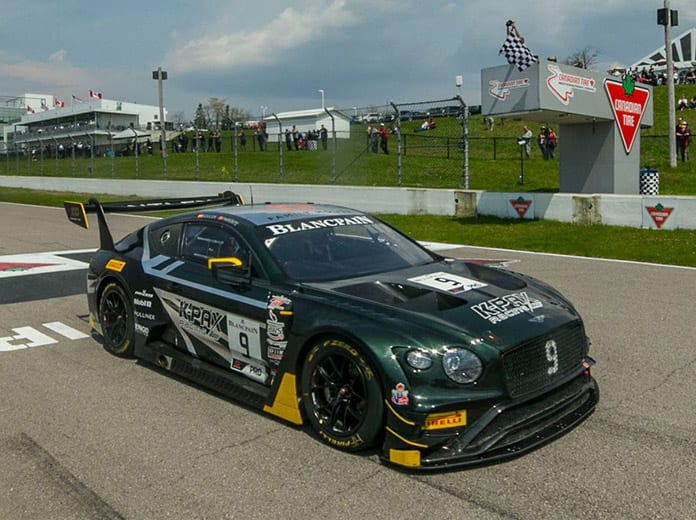 Alvaro Parente and Andy Soucek won Sunday's Blancpain GT World Challenge America feature at Canadian Tire Motorsport Park.