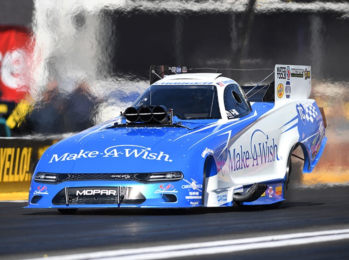 Tommy Johnson Jr. is hoping to turn his consistency into a victory during the Menards NHRA Heartland Nationals. (NHRA Photo)