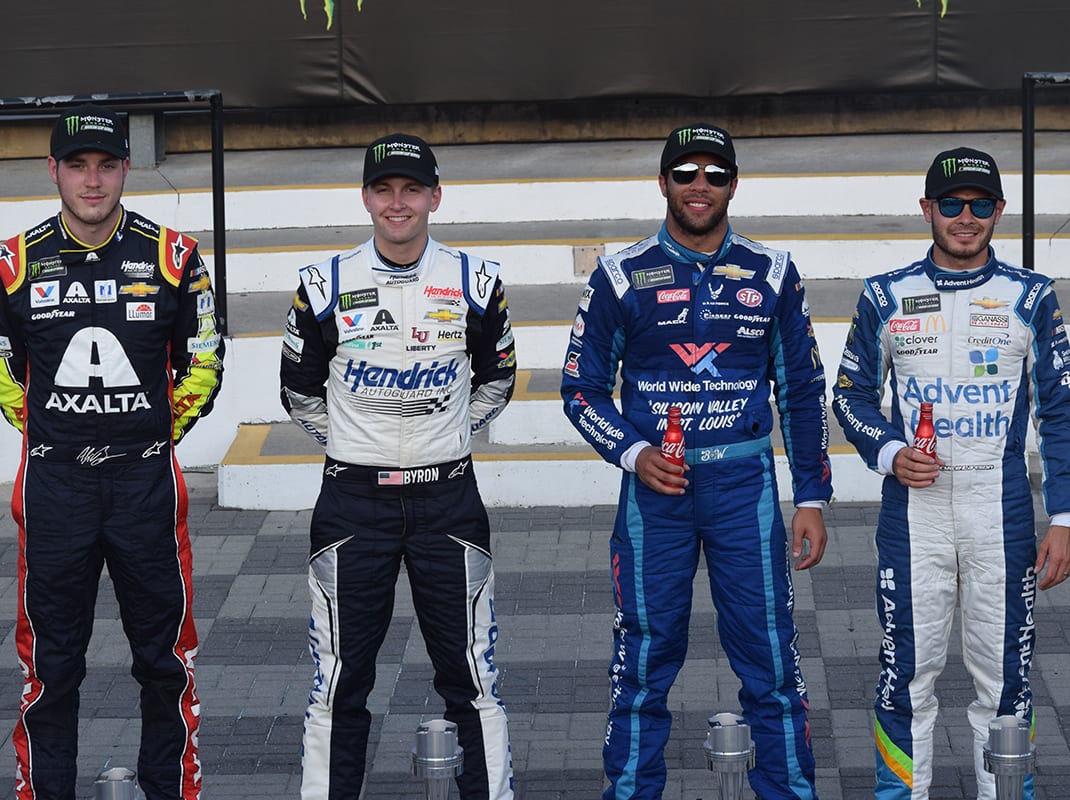 Alex Bowman, William Byron, Bubba Wallace and Kyle Larson earned spots in the Monster Energy NASCAR All-Star Race. (Jacob Seelman Photo)