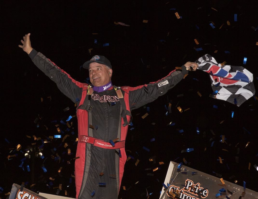 Lance Dewease won Wednesday night's NOS Energy World of Outlaws Sprint Car Series feature at Lincoln Speedway. (Dan Demarco photo)