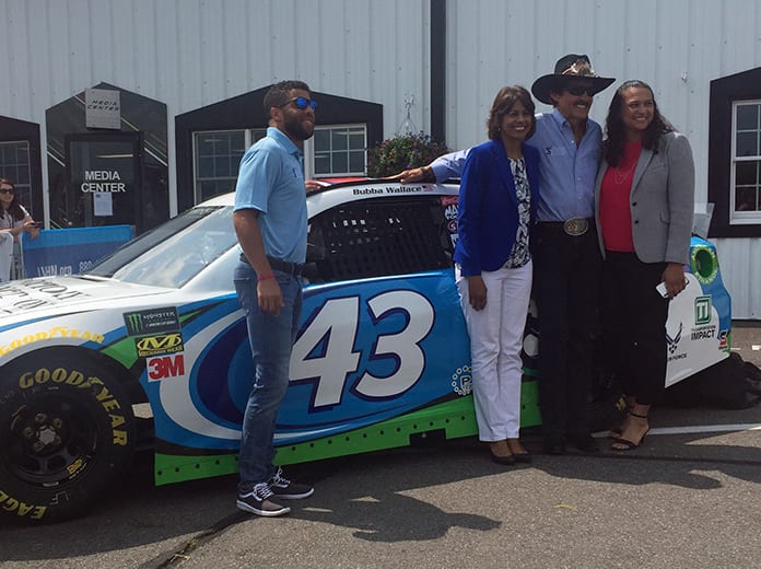 Victory Junction will appear as a sponsor on Bubba Wallace's No. 43 Chevrolet Camaro thanks to a deal with the founder of World Wide Technology. (Dave Moulthrop Photo)