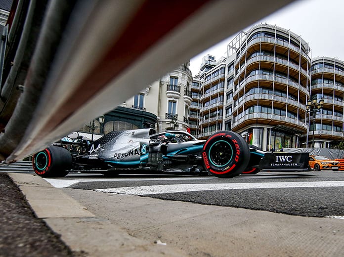 Lewis Hamilton was fastest in practice for the Monaco Grand Prix on Thursday. (Mercedes Photo)