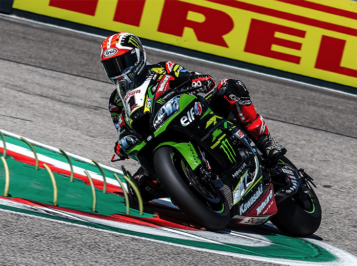 Jonathan Rea paced Friday's World Superbike practice sessions in Italy. (WorldSBK Photo)