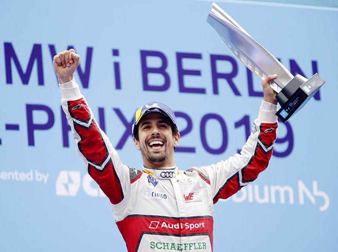 Lucas di Grassi won Saturday's Formula E event in Berlin, Germany. (Formula E Photo)