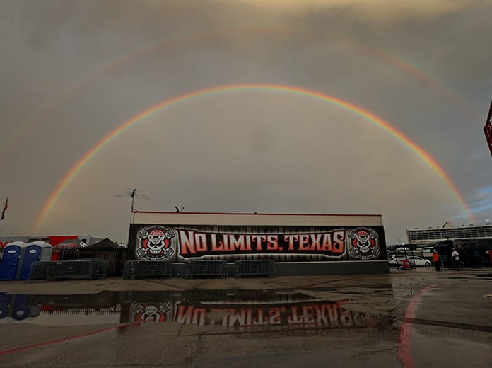 Rain brought an early end to Thursday's NTT IndyCar Series practice at Texas Motor Speedway. (IndyCar Photo)
