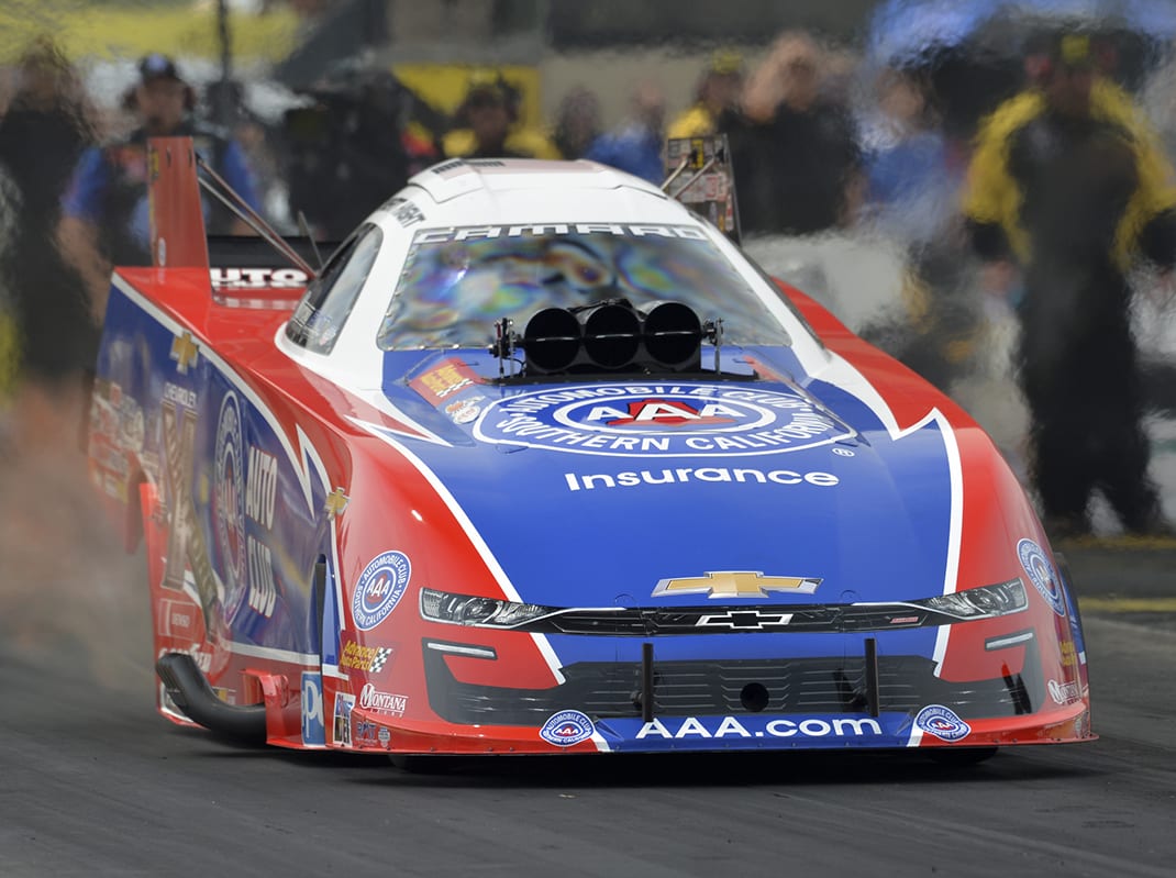 Robert Hight sped to the No. 1 qualifying spot at Route 66 Raceway. (NHRA Photo)