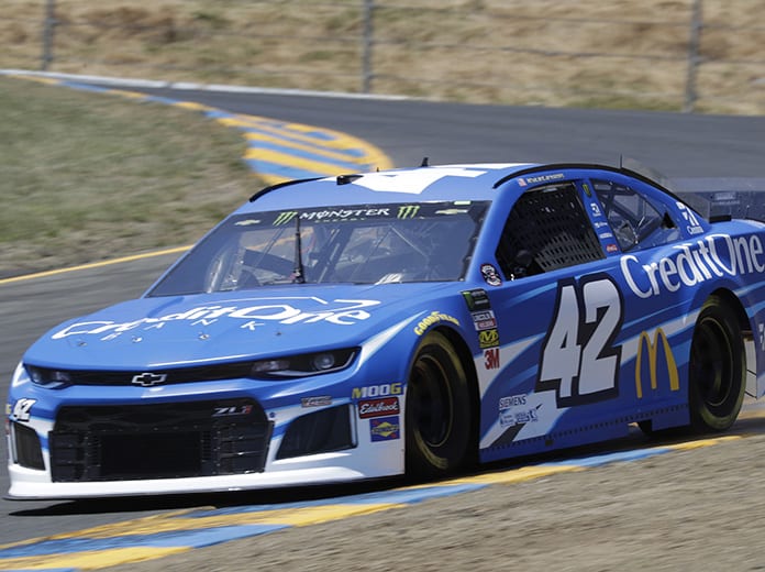 Kyle Larson will start from the pole during Sunday's Toyota/Save Mart 350 at Sonoma Raceway. (HHP/Harold Hinson Photo)