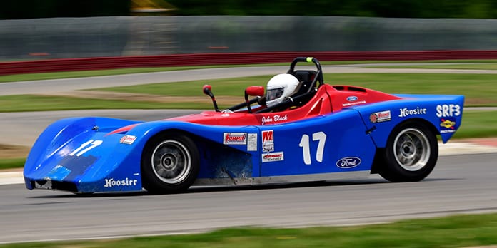 John Black won a thriller in Spec Racer Ford 3 Saturday at the Mid-Ohio Sports Car Course. (Michael Berchak Photo)