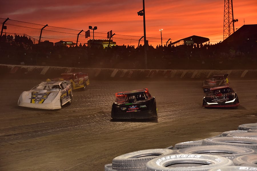 The sun sets over Eldora Speedway on night two of the Dirt Late Model Dream at Eldora Speedway. (Paul Arch Photo)