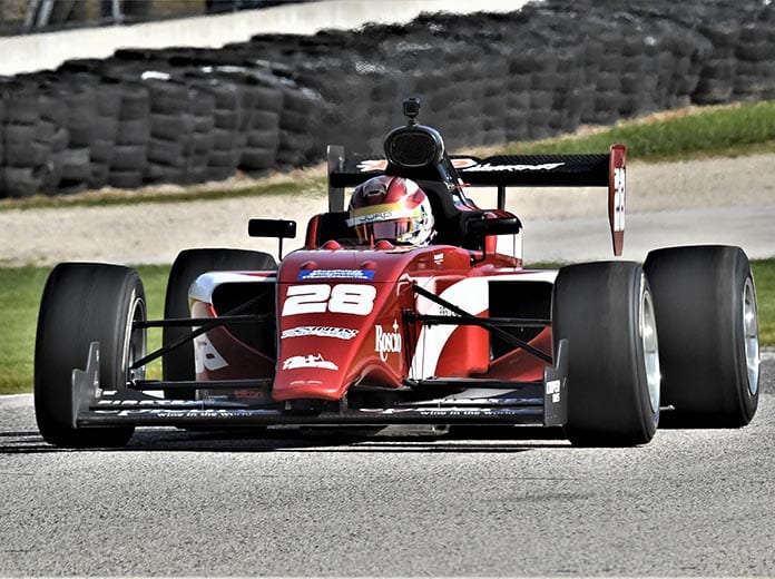 Kyle Kirkwood race to victory in Indy Pro 2000 competition on Saturday at Road America. (Al Steinberg Photo)