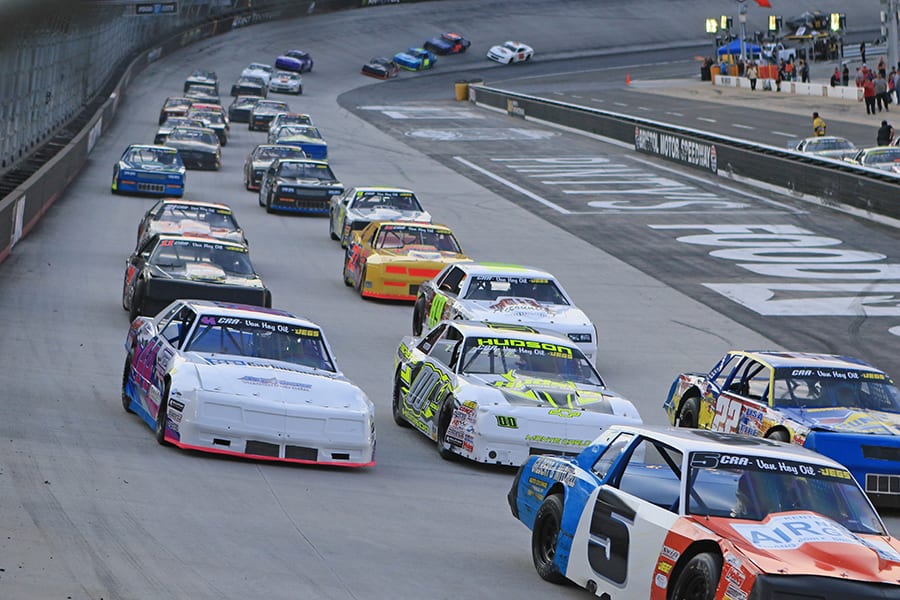 Street stocks race for position on Saturday during the Short Track U.S. Nationals at Bristol Motor Speedway. (Chad Wells Photo)