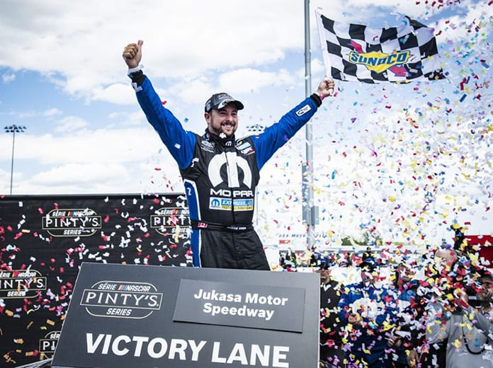 Andrew Ranger earned his first NASCAR Pinty's Series victory of the season Sunday at Jukasa Motor Speedway. (NASCAR Photo)