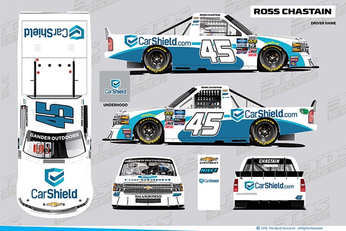 CarShield will sponsor Ross Chastain and Niece Motorsports this weekend at World Wide Technology Raceway.