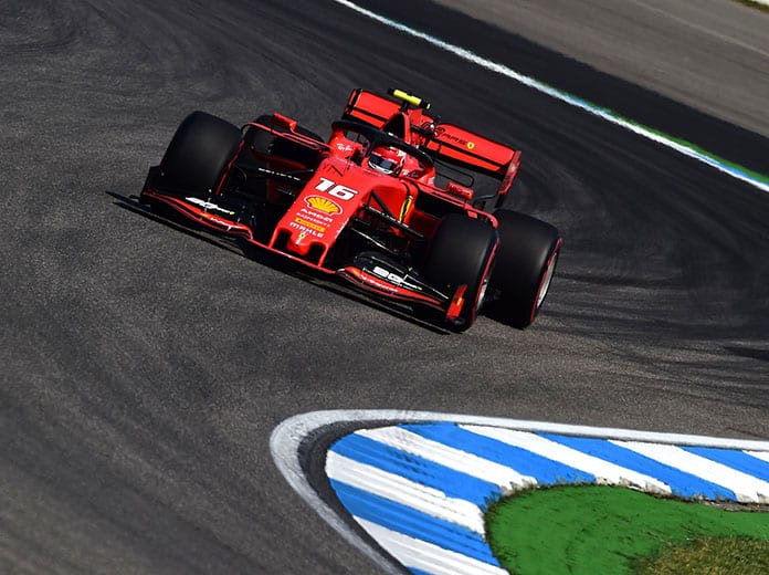 Charles Leclerc was fastest during German Grand Prix practice on Friday. (Ferrari Photo)