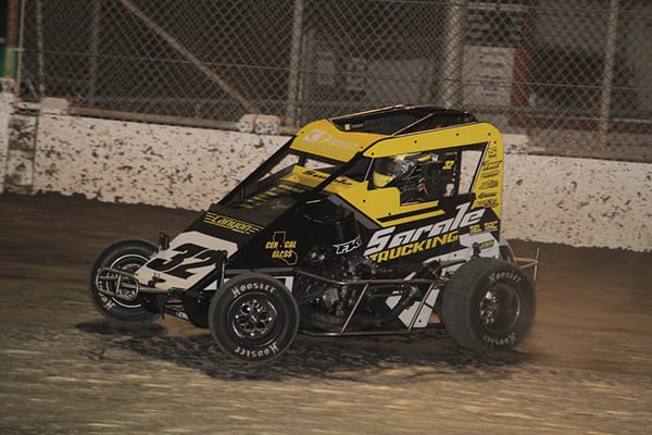 Caden Sarale swept both Super 600 and Non Wing features Saturday at Delta Speedway. (Chris Cleveland Photo)