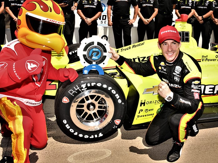 Simon Pagenaud will lead the NTT IndyCar Series to the green flag at Iowa Speedway. (Al Steinberg Photo)