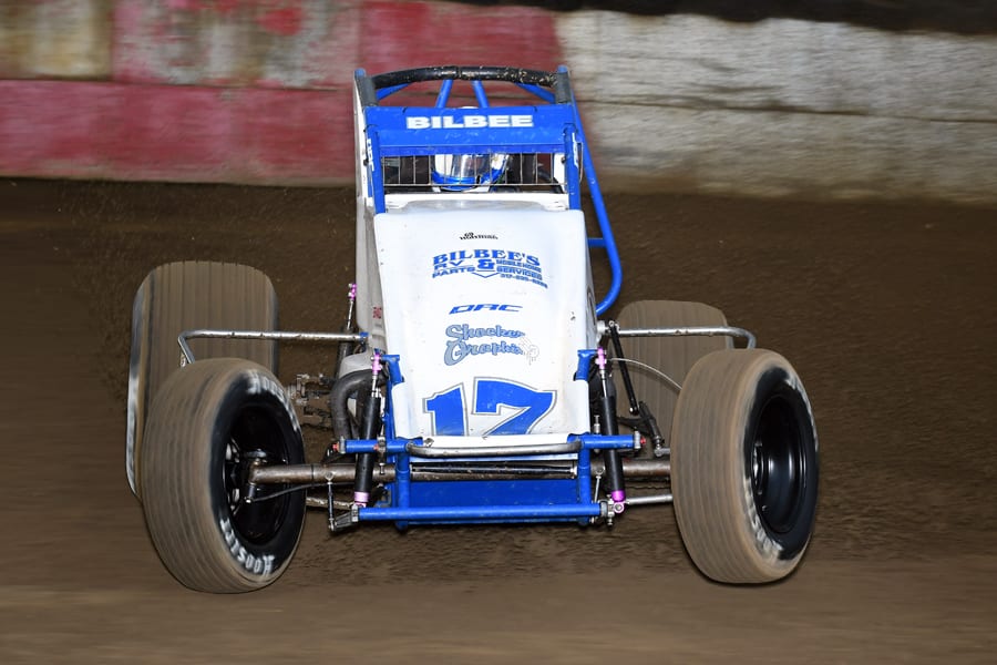 Nick Bilbee won Wednesday night's MSCS sprint car feature at the Terre Haute (Ind.) Action Track. (David Nearpass photo)