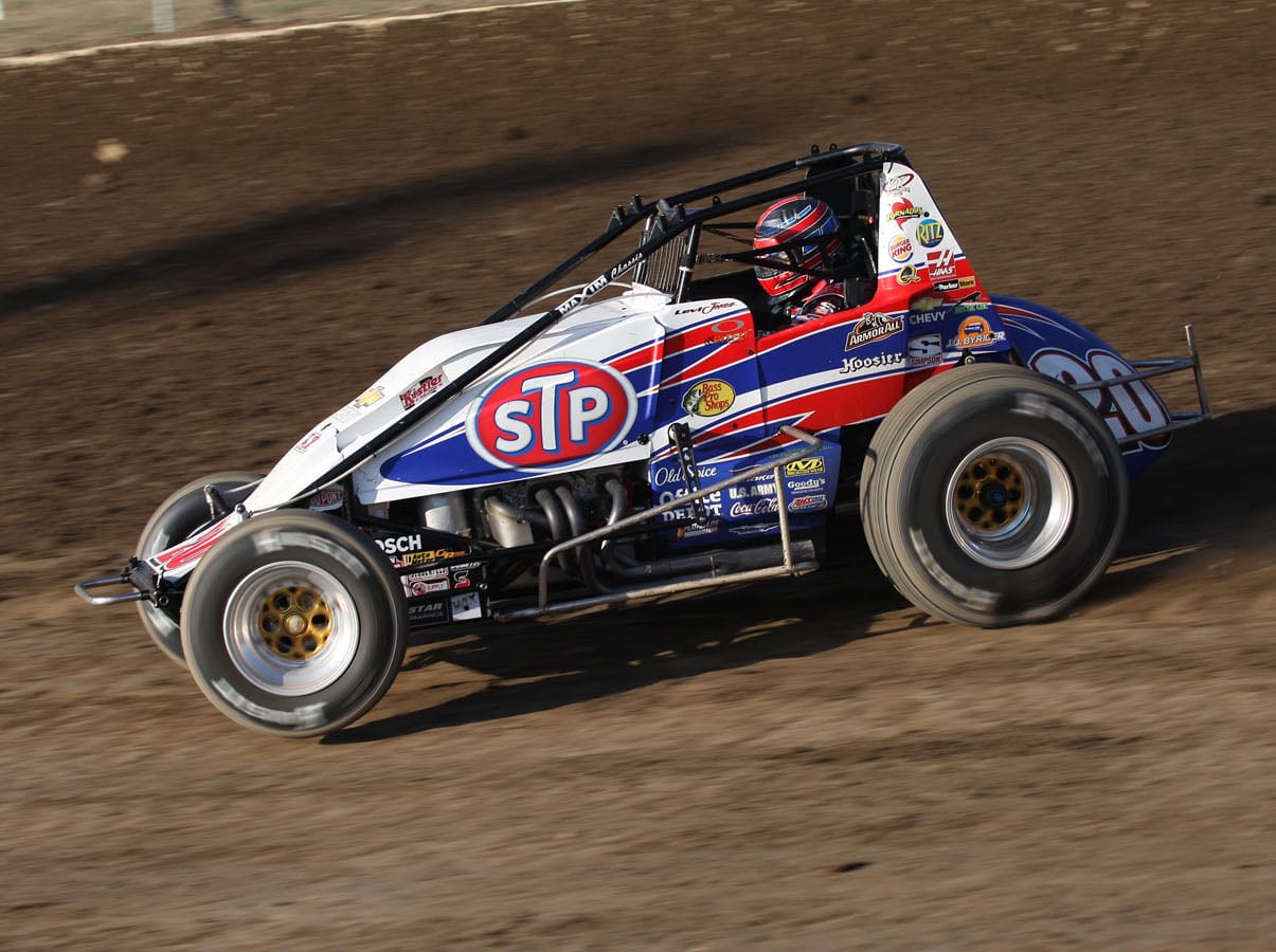 Levi Jones, shown here in 2010, had to best Bryan Clauson to win the 2009 Indiana Sprint Week title. (Gordon Gill Photo)