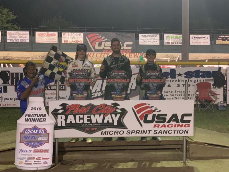 Layden Pearson, Frank Flud and Ryder Laplante were winners Saturday in Lucas Oil National Open Wheel 600 Series action at Port City Raceway.