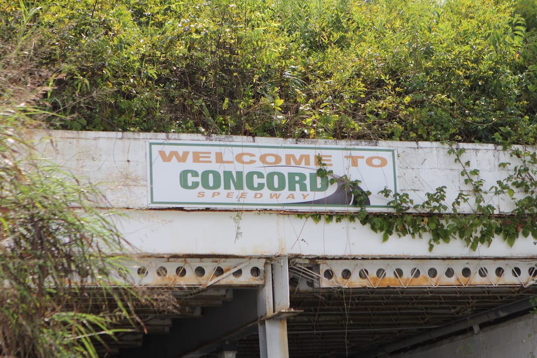 The sign above the tunnel at Concord Speedway tells the story. (Adam Fenwick photo)