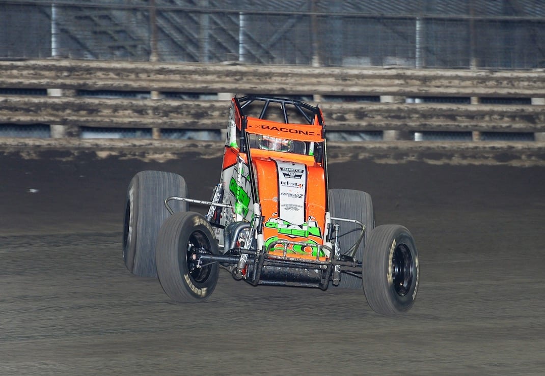 Brady Bacon dominated the Corn Belt Nationals Saturday at Knoxville Raceway. (Ken Berry photo)