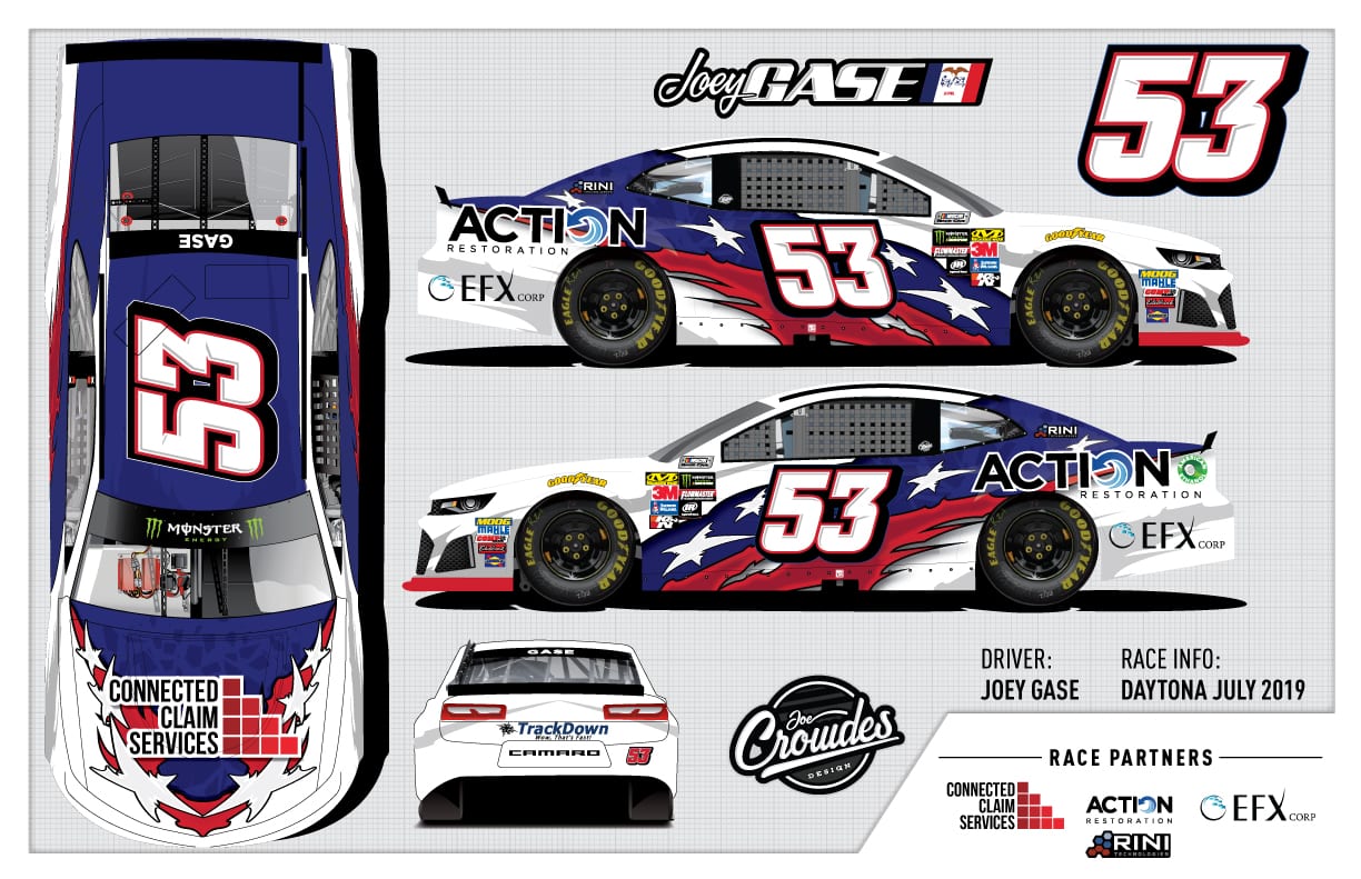 Joey Gase's car for Saturday's race at Daytona Int'l Speedway.