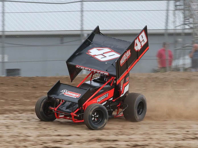 Scott Kreutter scored his first win of the season with the Kool Kidz-Corr/Pak 360 Sprint Cars Friday at Ohsweken Speedway. (Dale Calnan Photo)