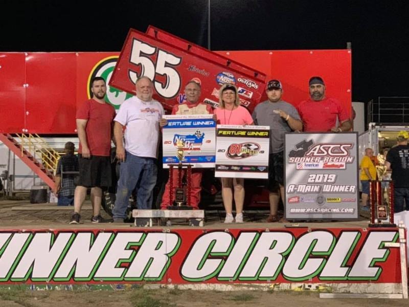 Danny Wood in victory lane at 81 Speedway. (ASCS photo)