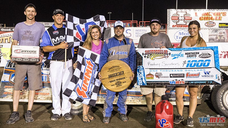 Rodney Sanders won the second 15-lap segment of the United States Modified Touring Series event Friday at I-80 Speedway. (USMTS Photo)