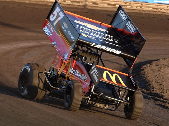 Kyle Larson has chosen to sit out the remainder of the Knoxville Nationals. (Paul Arch Photo)