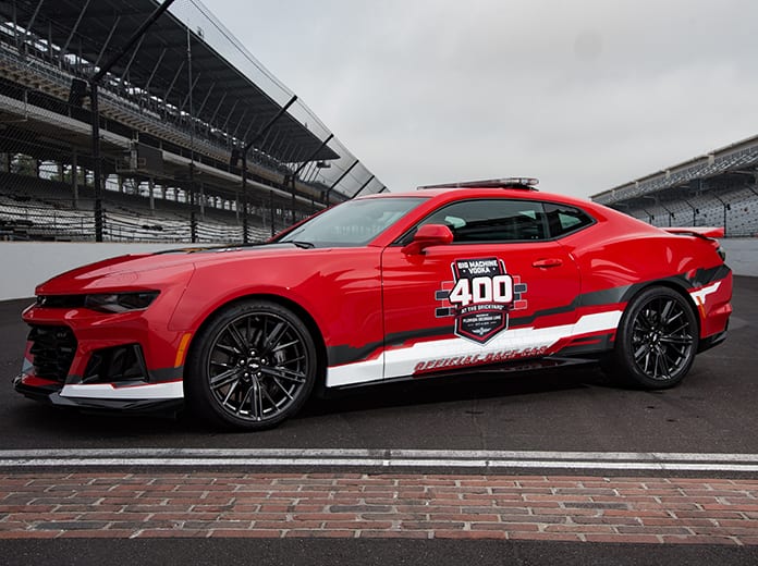 Richard Childress will drive this red Camaro ZL1 pace car to kick off the Big Machine Vodka 400 at Indianapolis Motor Speedway.