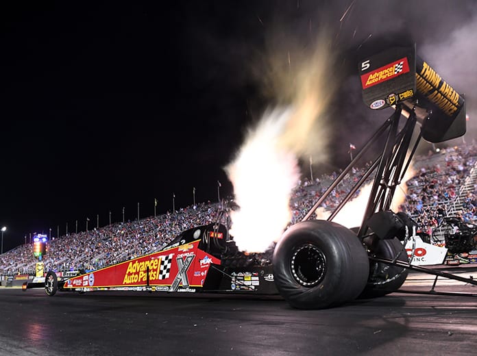 Brittany Force holds the provisional No. 1 spot in the Top Fuel division at the U.S. Nationals. (NHRA Photo)