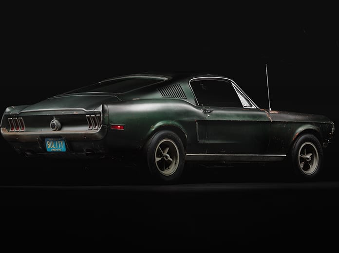 The world-famous Ford Mustang that action star Steve McQueen drove in the 1968 film Bullitt will headline the Oct. 17-19 Pennzoil AutoFair at Charlotte Motor Speedway. (Courtesy of Sean Kiernan)