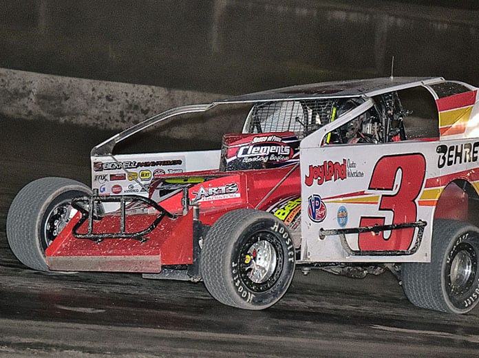 Mat Williamson earned $100,000 for winning Saturday's big-block modified race at Orange County Fair Speedway. (Harry Cella Photo)