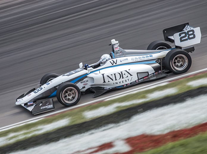 Oliver Askew raced to a dominant victory in Indy Lights competition Saturday at World Wide Technology Raceway. (Brad Plant Photo)