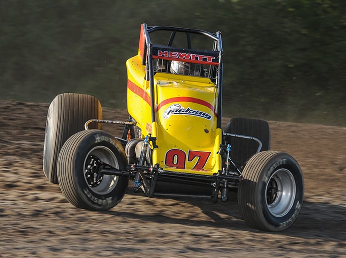 Tyler Hewitt raced to the first sprint car victory of his career Friday at Gas City I-69 Speedway.