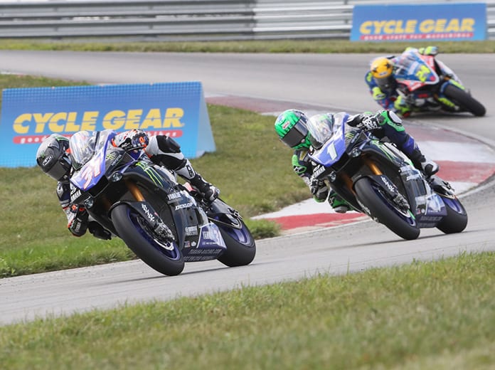 Garrett Gerloff (31) on his way to victory in Saturday's MotoAmerica Superbike event at Pittsburgh Int'l Race Complex. (Brian J. Nelson Photo)
