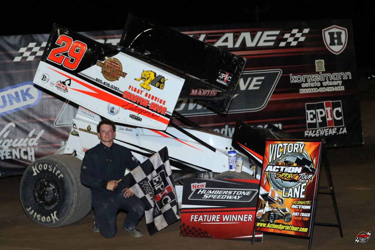 Liam Martin won Sunday's Action Sprint Tour race at New Humberstone Speedway. (Dale Calnan/Image Factor Media Photo)