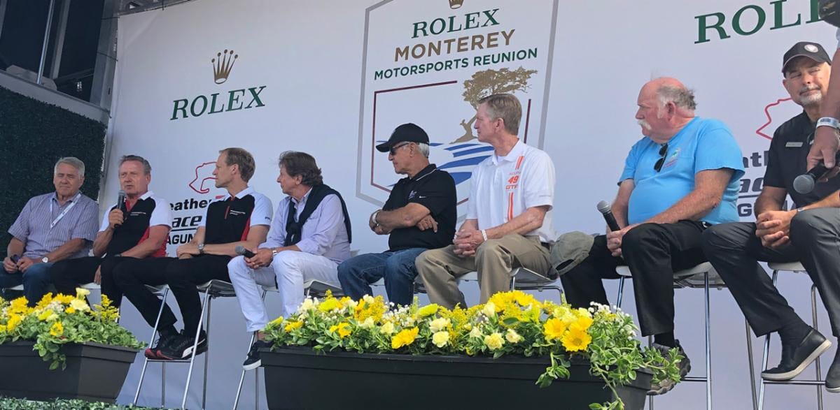 Fans got to enjoy a discussion among several IMSA legends during the Rolex Monterey Motorsports Reunion. (IMSA Photo)