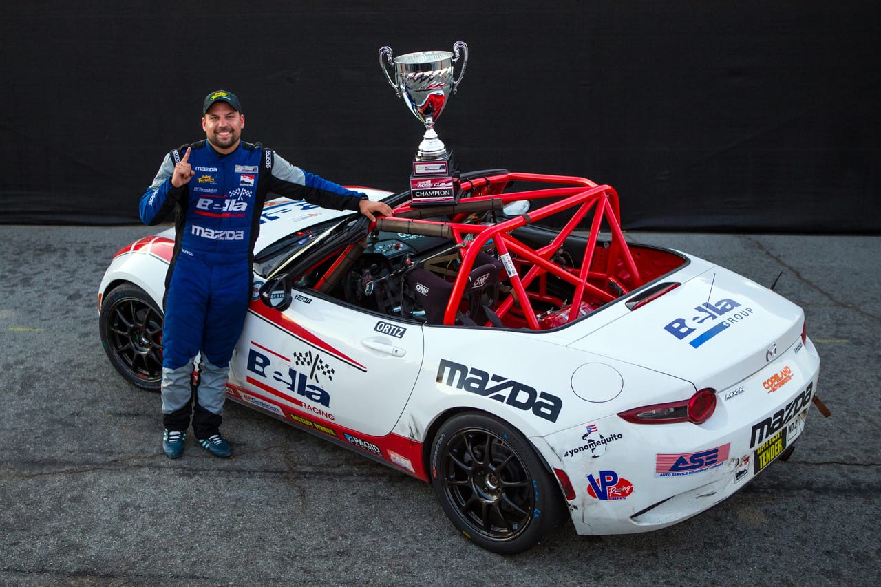 Bryan Ortiz captured the Battery Tender Global Mazda MX-5 Cup championship Saturday at WeatherTech Raceway Laguna Seca.