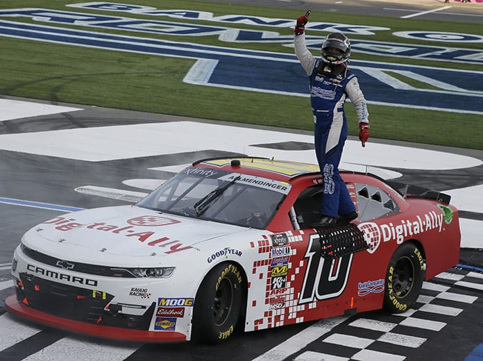 A.J. Allmendinger won Saturday's Drive for the Cure 250 on Charlotte Motor Speedway's ROVAL. (HHP/Andrew Coppley Photo)