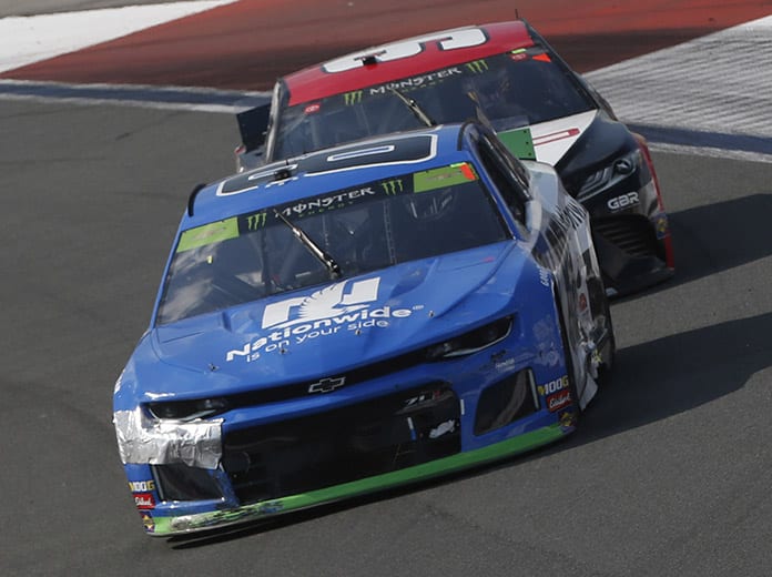 Alex Bowman (88) managed to survive Sunday's Bank of America ROVAL 400 to advance in the Monster Energy NASCAR Cup Series playoffs. (HHP/Ashley Dickerson Photo)