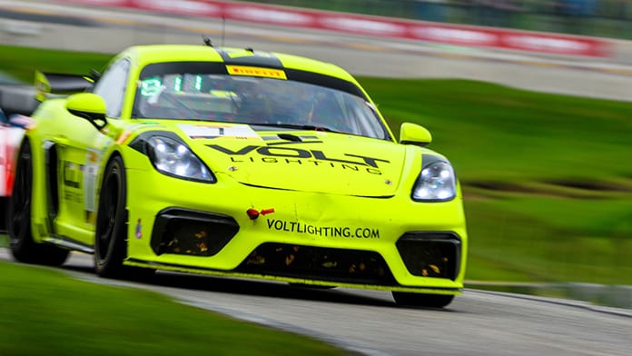 The Park Place Motorsports duo of Trent Hindman and Alan Byrnjolfsson raced to victory in SprintX competition Sunday at Road America.