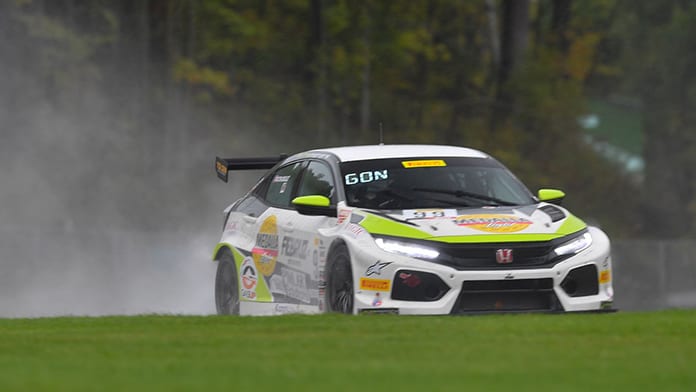 Victor Gonzalez on his way to victory in TCR competition Sunday at Road America.