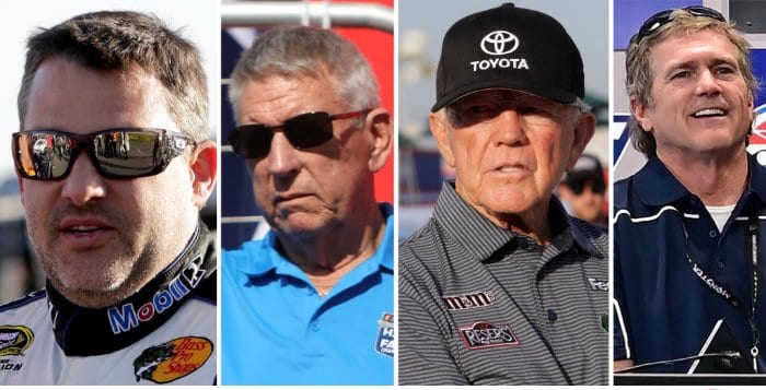 (From left) Tony Stewart, Waddell Wilson, Joe Gibbs and Bobby Labonte will be the grand marshals for Sunday's Bank of America ROVAL 400 at Charlotte Motor Speedway.