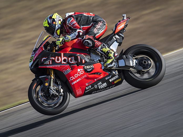 Álvaro Bautista raced to victory in Sunday's World Superbike race at the Algarve Int'l Circuit. (Ducati Photo)