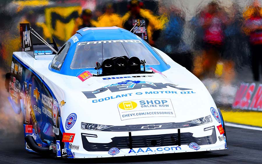 John Force during the Chevrolet Performance U.S. Nationals at Lucas Oil Raceway. (Kent Steele Photo)