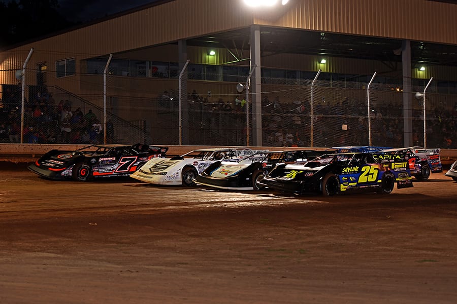 Drivers prepare to go racing prior to Friday's World of Outlaws Morton Buildings Late Model Series feature at Sharon Speedway. (Joe Secka/JMS Pro Photo)