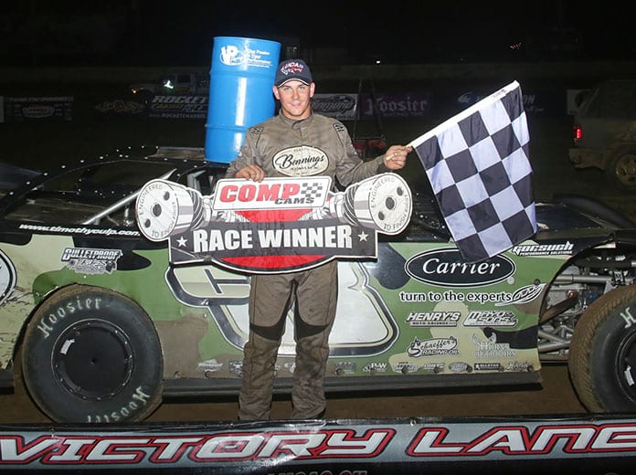 Timothy Culp picked up his second COMP Cams Super Dirt Series win of 2019 on Saturday night with a triumph at Jackson Motor Speedway. (Woody Hampton photo)